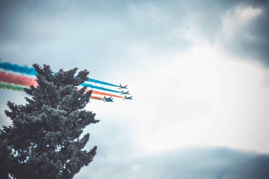 Planes in the sky over Azerbaijan